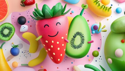 Advertising poster for a summer festival, centered around fresh, organic food options.