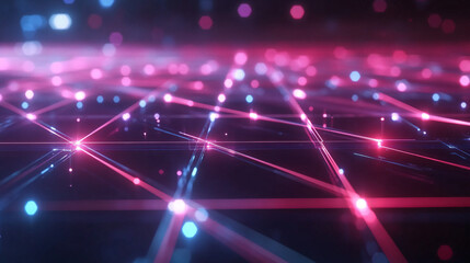  A futuristic holographic grid with glowing lines. 