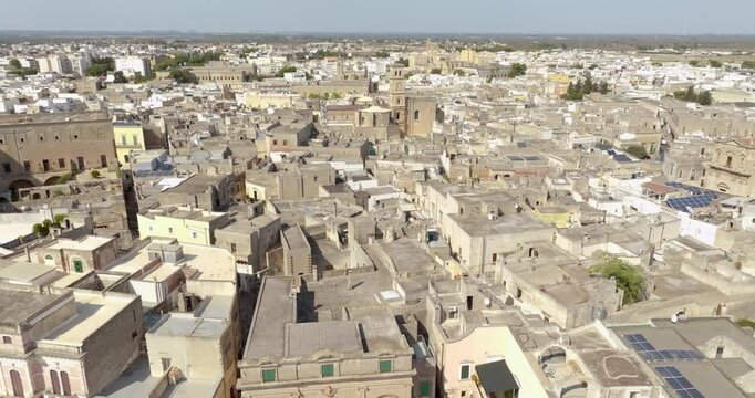 Aerial view of Manduria's Mother Church in the province of Taranto, Italy. 