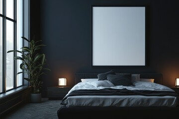 Modern Minimalist Bedroom with Panoramic City View and Cozy Design