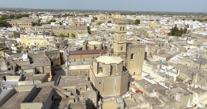 Aerial view of Manduria's Mother Church in the province of Taranto, Italy. 
