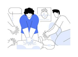 Emergency medical technicians isolated cartoon vector illustrations.