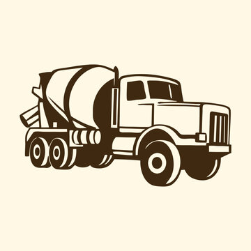 recommend clip art: simple concrete cement mixer truck silhouette icon