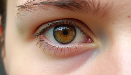 Obraz premium The image is a close-up of a person's eye.