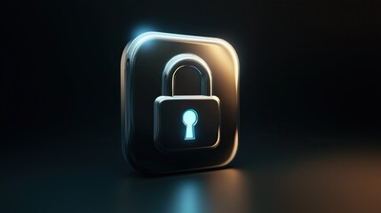 Glowing metallic padlock icon on a dark background symbolizes the importance of digital security