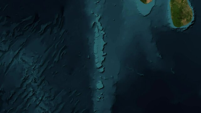 Zoom from Earth to Maldives. (No Border) World map animation with highlighted borders of countries. Images from NASA
