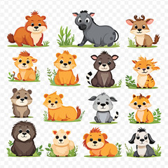 Welcome Famer Animal Clipart Bundle, White Background