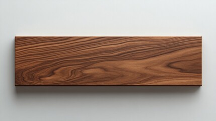 An isolated 3D wooden plaque with a classic rectangular design, showcasing a smooth surface and subtle wood grain details, placed against a simple white backdrop