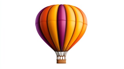 Hot Air Balloon Soaring High: A vibrant, orange and purple hot air balloon takes to the skies, symbolizing adventure, freedom, and the pursuit of new horizons.