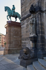 Bremen, Germany - September 1, 2024 - St. Peter's Cathedral is situated in the centre of the Hanseatic City of Bremen on a sunny summer day