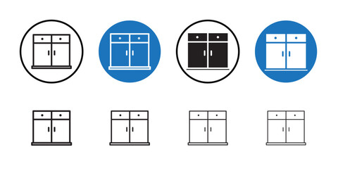 Cabinet icon Thin line art collection