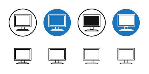 Fototapeta premium Computer Screen icon Thin line art collection