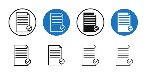 Document accepted icon Thin line art collection