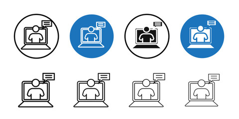 E learning icon Thin line art collection