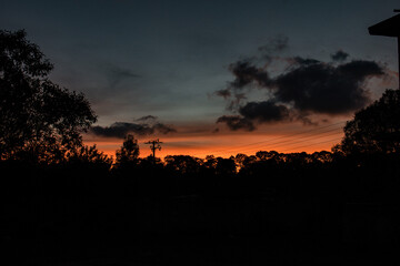 atardecer de invierno en el campo