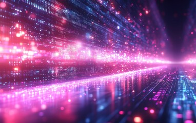 Obraz premium Digital Tunnel: A Futuristic Journey Through Technology