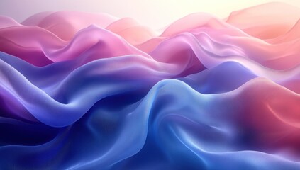 Fototapeta premium Abstract Blue Pink Flowing Fabric