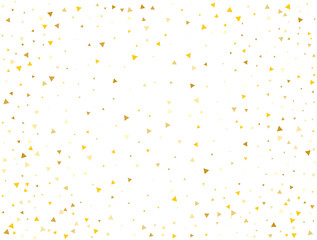 Holiday Golden Triangular Confetti Background. Vector illustration