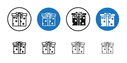 Obraz premium Gift box icon Thin line art collection
