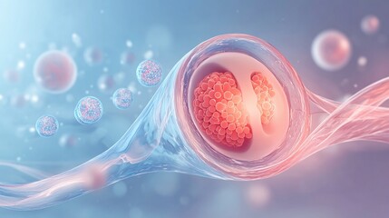 detailed medical illustration of artificial insemination and IVF process, showcasing cutting-edge technology and advancements in assisted reproductive treatments for fertility solutions