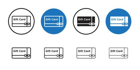 Gift card icon Thin line art collection