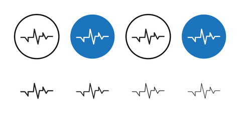 Heartbeat icon Thin line art collection