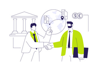 Register a company abroad abstract concept vector illustration.