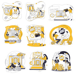 Capital management vector illustration. Business growth becomes symphony when conducted by hands effective capital management Economic success is journey embarked upon with compass strategic capital