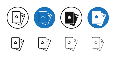 Playing cards icon Thin line art collection