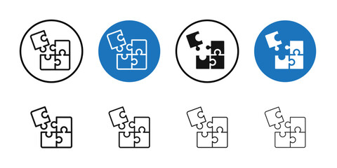 Puzzle icon  Thin line art collection