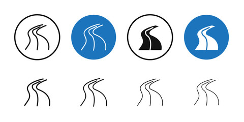 Road icon Thin line art collection