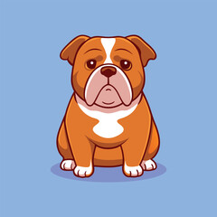 Cute Pug Dog Sitting Cartoon Vector Illustration