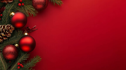red christmas background with copyspace