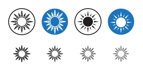 Sun icon Thin line art collection