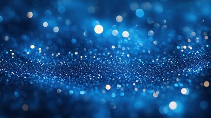 Abstract Blue Glittering Surface With Shimmering Light Particles