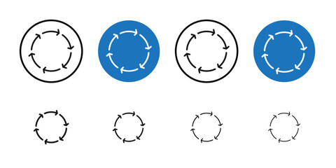 Synchronization icon Thin line art collection