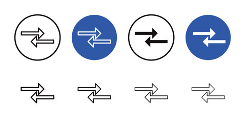 Transfer arrows icon Thin line art collection