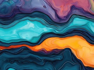 Fototapeta premium A flowing river morphing into calculus functions and curves, vibrant and organic, Nature and mathematics, Calculus in natural forms