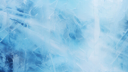 Obraz premium Abstract blue ice textured winter background with cracks and frozen details