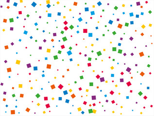 Rainbow Squares Confetti. Vector illustration.