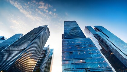 Reflective Skyscrapers and Modern Business Office Buildings, with new york city bulding 