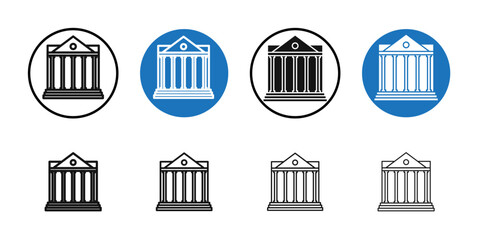 Bank icon Thin line art collection