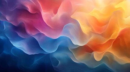 Obraz premium Abstract waves of flowing color gradients, creating a soft and ethereal feeling of movement and flow