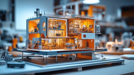 creating scale models using 3d printing and cad design for rapid prototyping in industrial and manufacturing processes focusing on efficient assembly and modern product development