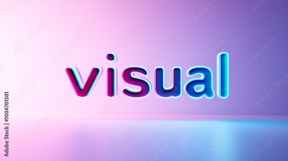 Poster Neon visual text on gradient background