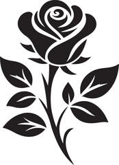 Obraz premium A rose silhouette vector style in white background