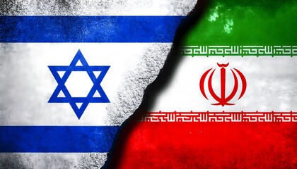 Flags of Israel and Iran