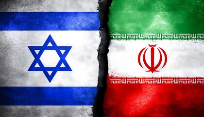 Flags of Israel and Iran