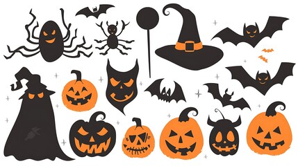 Obraz premium halloween icon, illustraton set