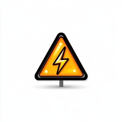 A high voltage warning sign with an orange background and lightning bolt is displayed for pedestrian safety